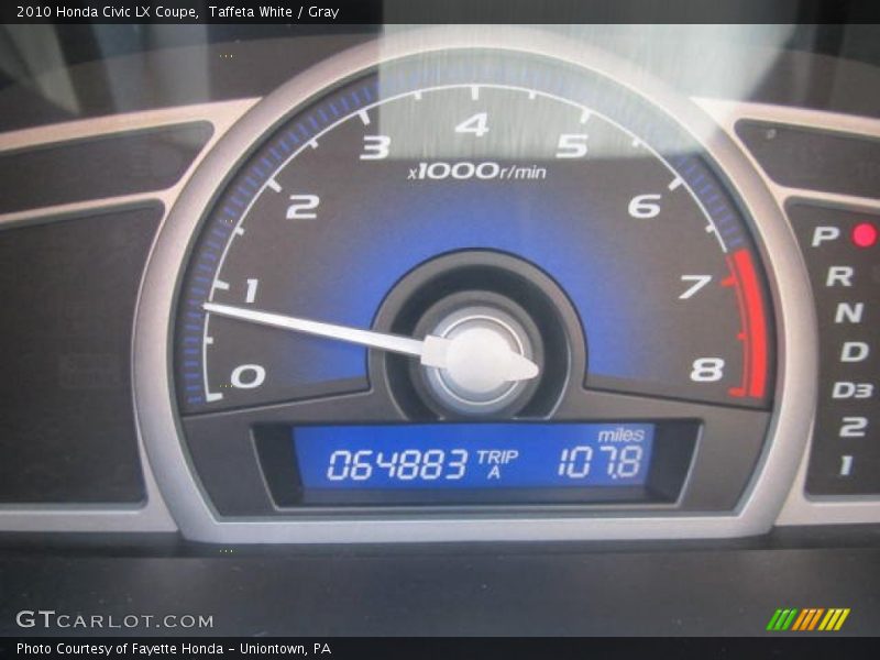 Taffeta White / Gray 2010 Honda Civic LX Coupe