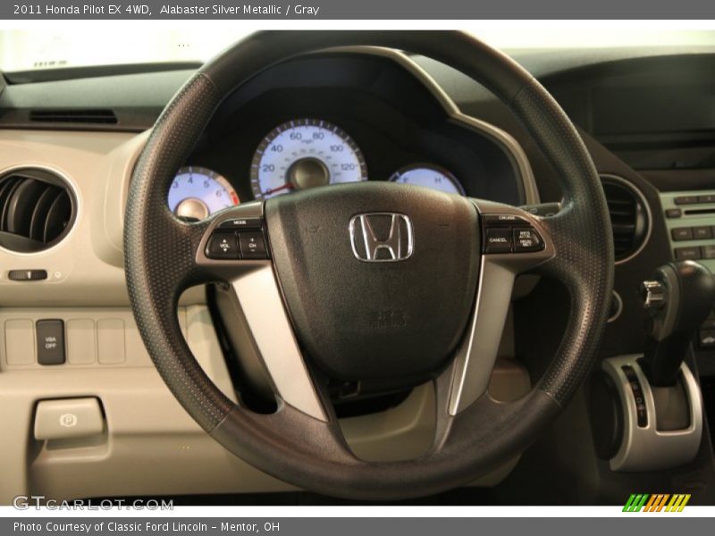 Alabaster Silver Metallic / Gray 2011 Honda Pilot EX 4WD