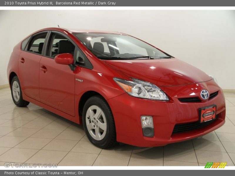 Barcelona Red Metallic / Dark Gray 2010 Toyota Prius Hybrid III
