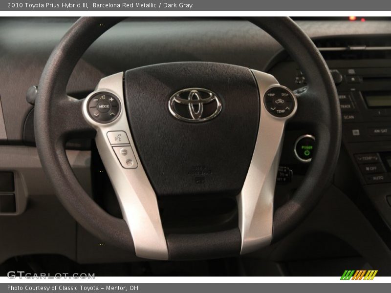 Barcelona Red Metallic / Dark Gray 2010 Toyota Prius Hybrid III