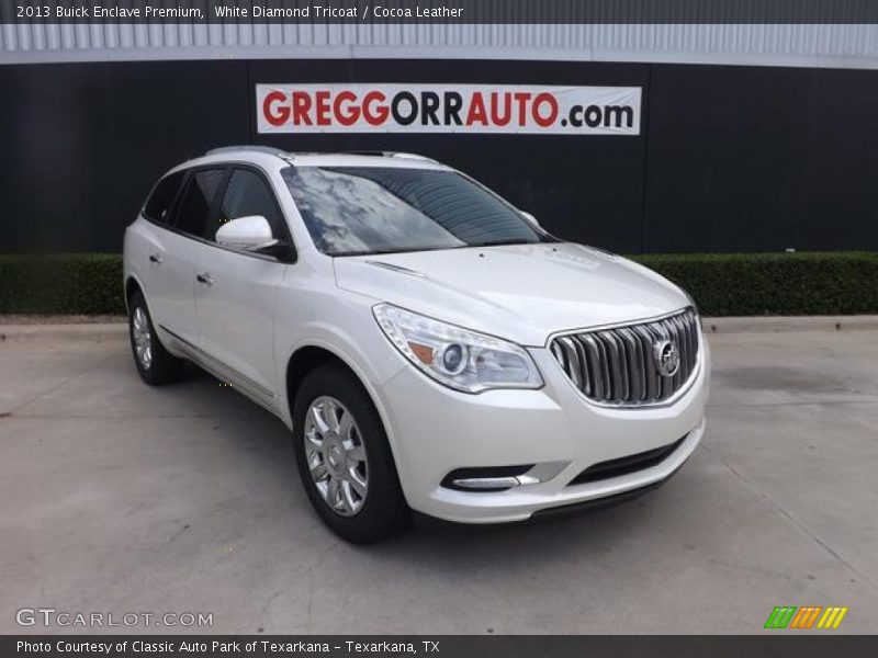 White Diamond Tricoat / Cocoa Leather 2013 Buick Enclave Premium