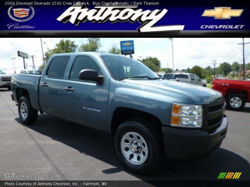 Blue Granite Metallic / Dark Titanium 2009 Chevrolet Silverado 1500 Crew Cab 4x4