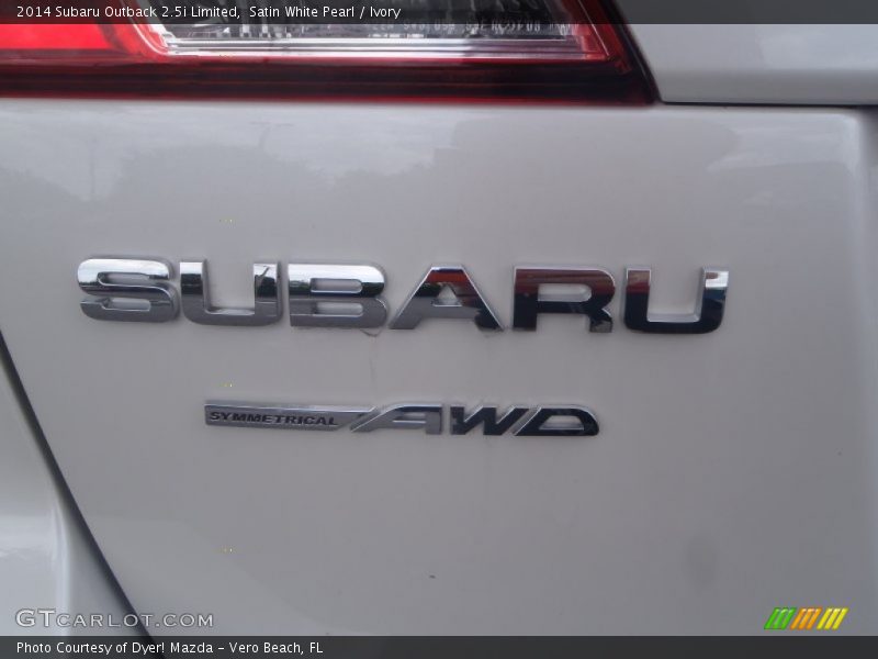 Satin White Pearl / Ivory 2014 Subaru Outback 2.5i Limited