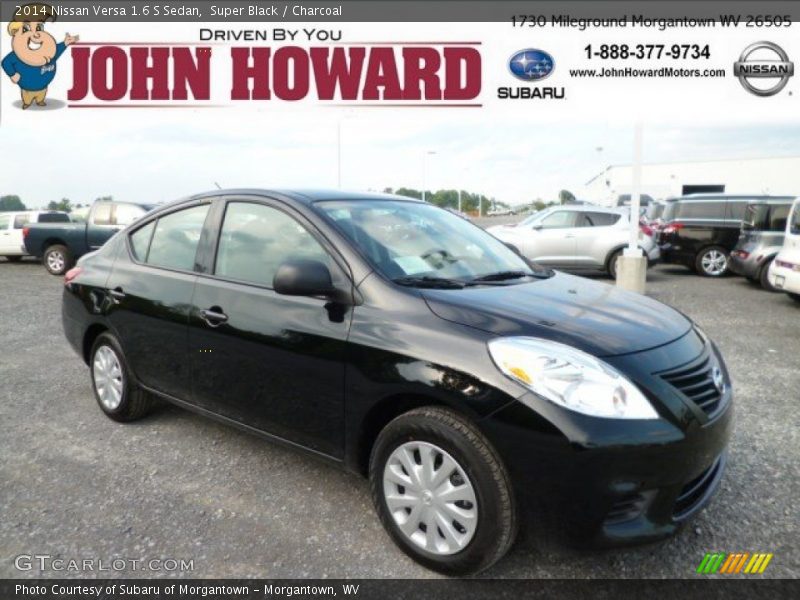 Super Black / Charcoal 2014 Nissan Versa 1.6 S Sedan