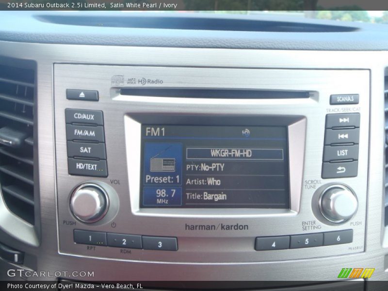 Satin White Pearl / Ivory 2014 Subaru Outback 2.5i Limited