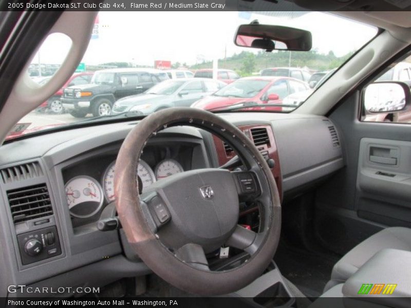 Flame Red / Medium Slate Gray 2005 Dodge Dakota SLT Club Cab 4x4