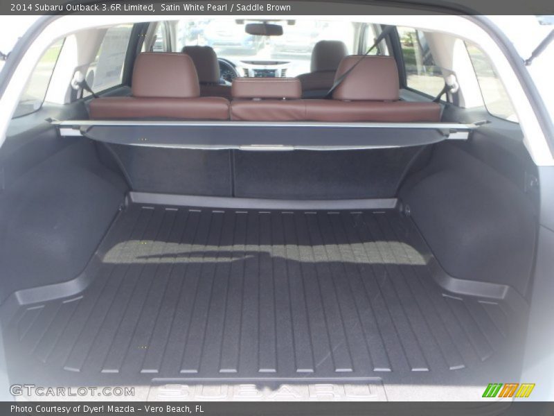 Satin White Pearl / Saddle Brown 2014 Subaru Outback 3.6R Limited