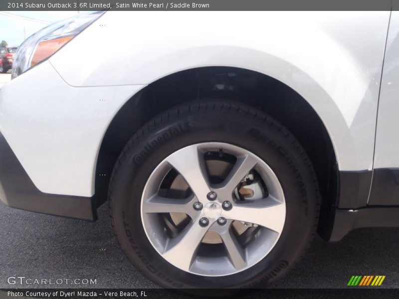 Satin White Pearl / Saddle Brown 2014 Subaru Outback 3.6R Limited