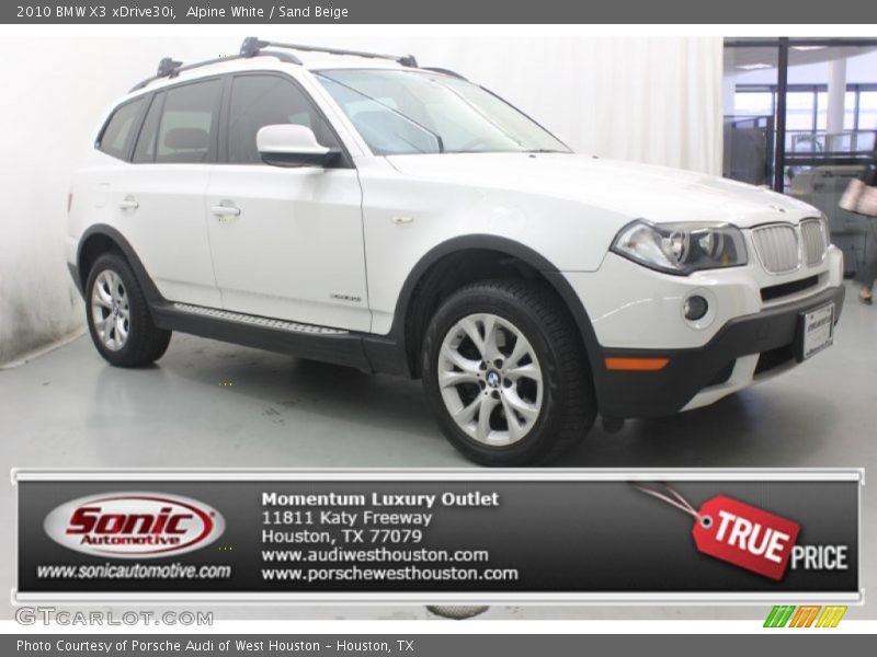 Alpine White / Sand Beige 2010 BMW X3 xDrive30i