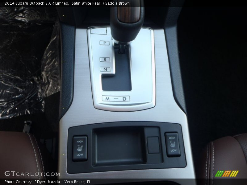 Satin White Pearl / Saddle Brown 2014 Subaru Outback 3.6R Limited