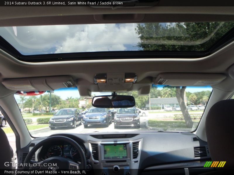 Satin White Pearl / Saddle Brown 2014 Subaru Outback 3.6R Limited