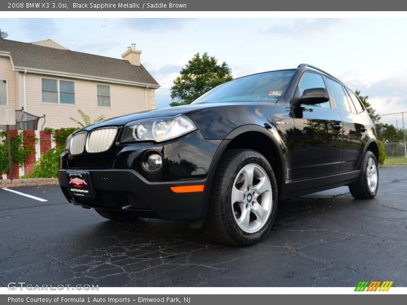 Black Sapphire Metallic / Saddle Brown 2008 BMW X3 3.0si