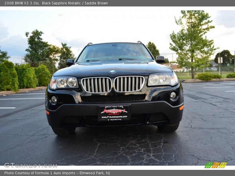Black Sapphire Metallic / Saddle Brown 2008 BMW X3 3.0si