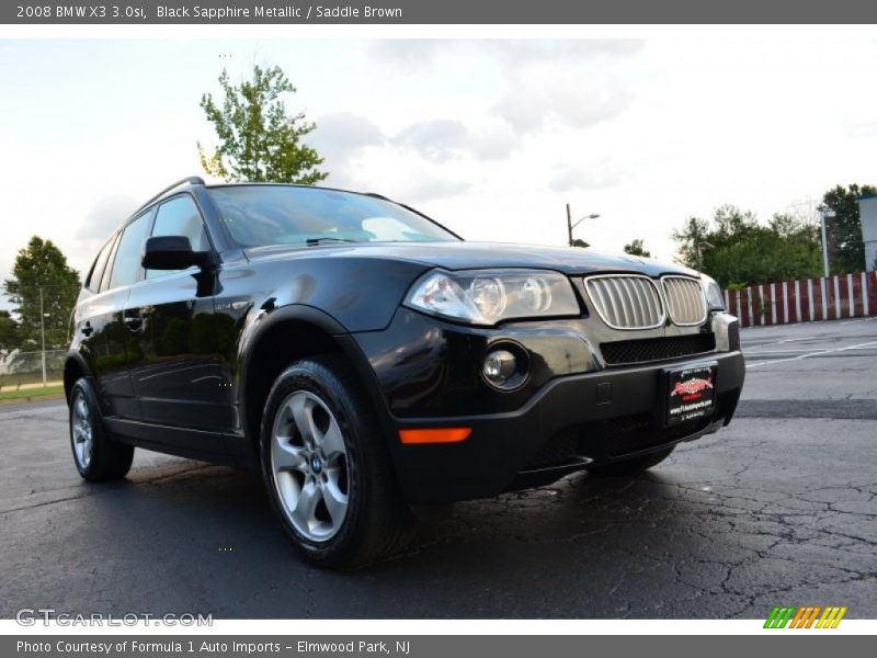 Black Sapphire Metallic / Saddle Brown 2008 BMW X3 3.0si