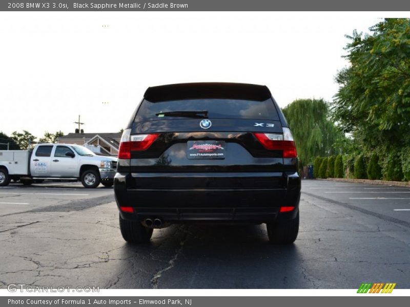 Black Sapphire Metallic / Saddle Brown 2008 BMW X3 3.0si