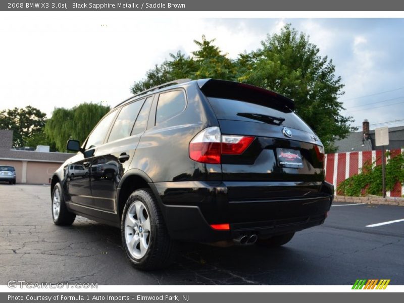 Black Sapphire Metallic / Saddle Brown 2008 BMW X3 3.0si