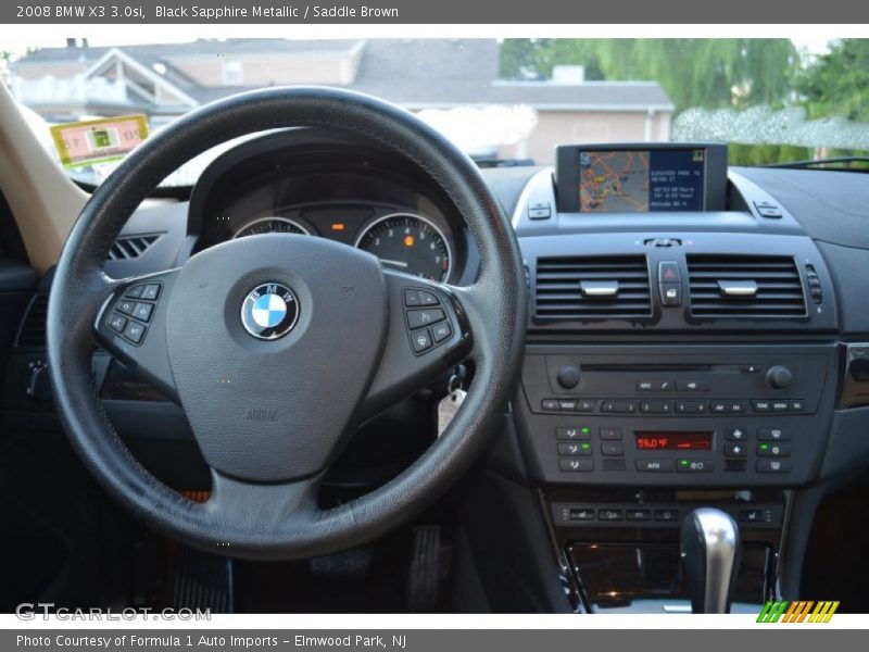 Black Sapphire Metallic / Saddle Brown 2008 BMW X3 3.0si
