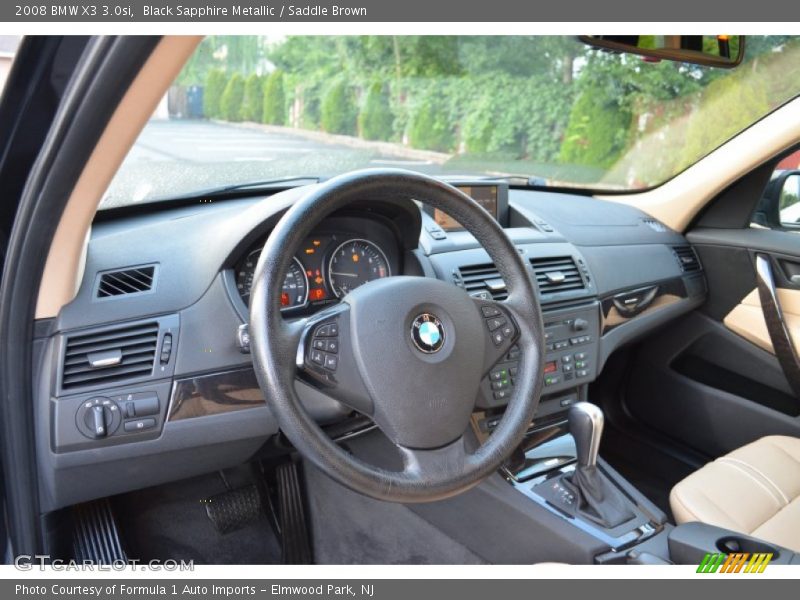 Black Sapphire Metallic / Saddle Brown 2008 BMW X3 3.0si