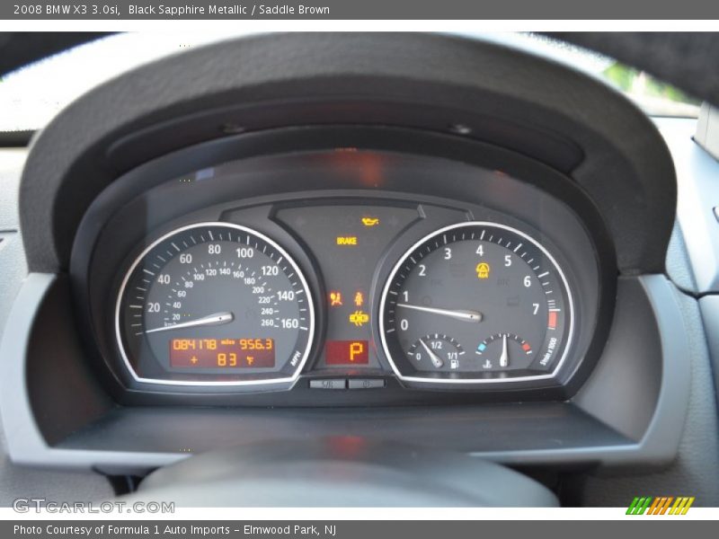 Black Sapphire Metallic / Saddle Brown 2008 BMW X3 3.0si