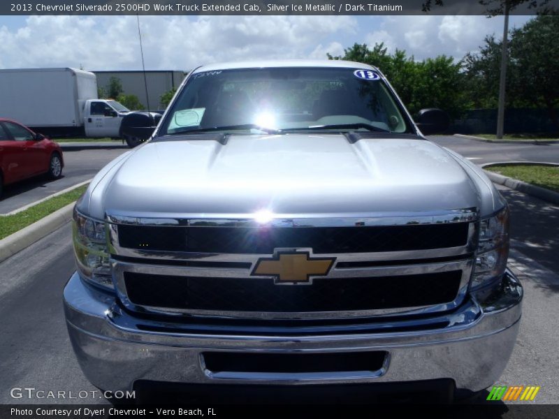 Silver Ice Metallic / Dark Titanium 2013 Chevrolet Silverado 2500HD Work Truck Extended Cab