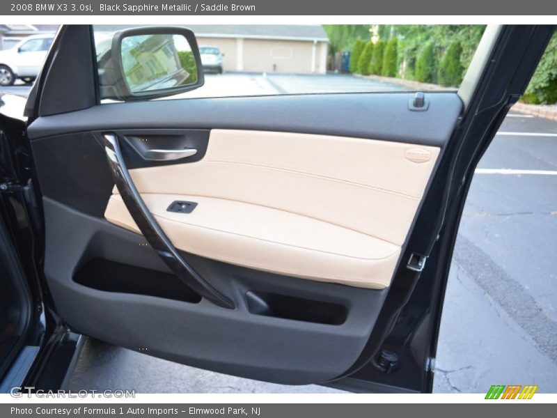 Black Sapphire Metallic / Saddle Brown 2008 BMW X3 3.0si