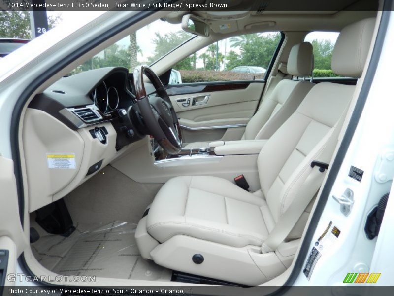 Polar White / Silk Beige/Espresso Brown 2014 Mercedes-Benz E 350 Sedan