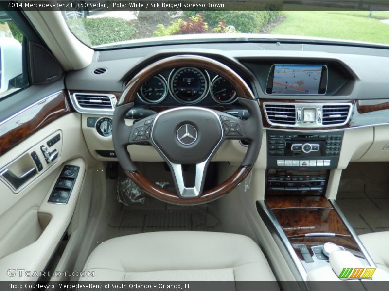 Polar White / Silk Beige/Espresso Brown 2014 Mercedes-Benz E 350 Sedan