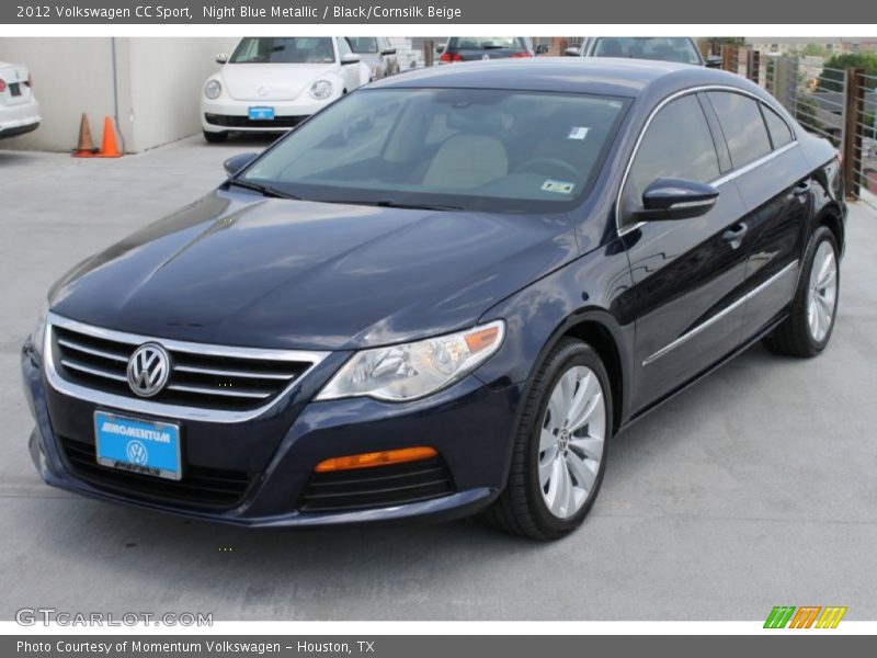 Night Blue Metallic / Black/Cornsilk Beige 2012 Volkswagen CC Sport