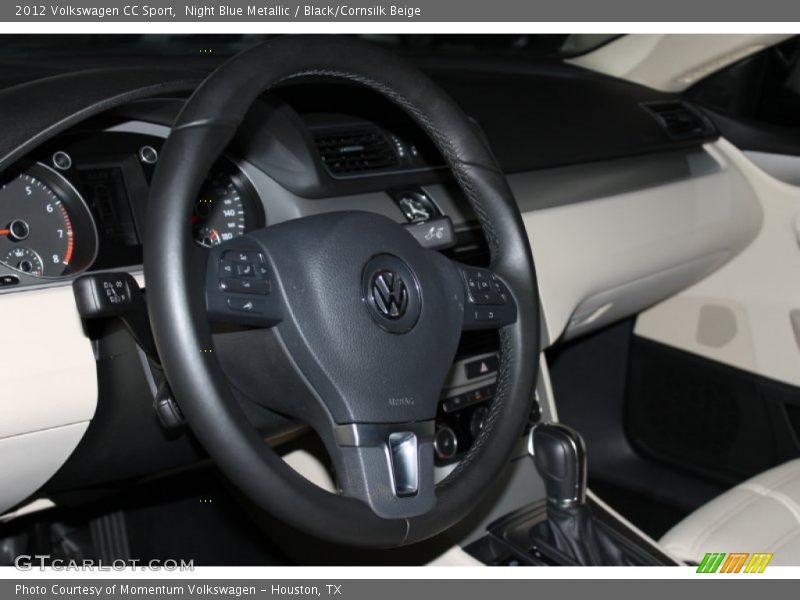 Night Blue Metallic / Black/Cornsilk Beige 2012 Volkswagen CC Sport