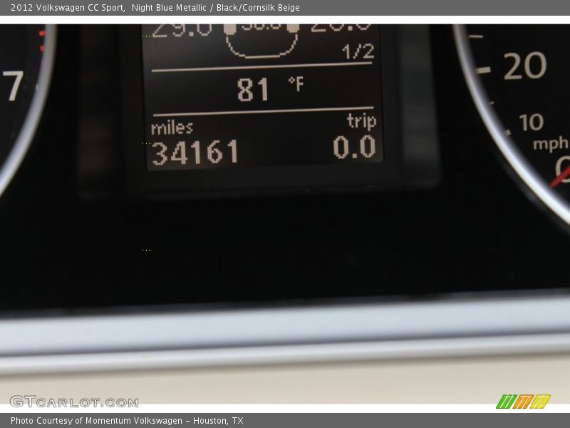 Night Blue Metallic / Black/Cornsilk Beige 2012 Volkswagen CC Sport
