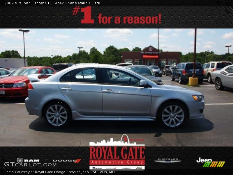 Apex Silver Metallic / Black 2009 Mitsubishi Lancer GTS