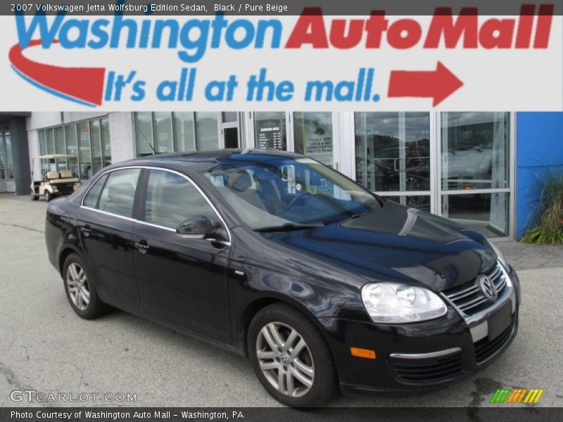 Black / Pure Beige 2007 Volkswagen Jetta Wolfsburg Edition Sedan