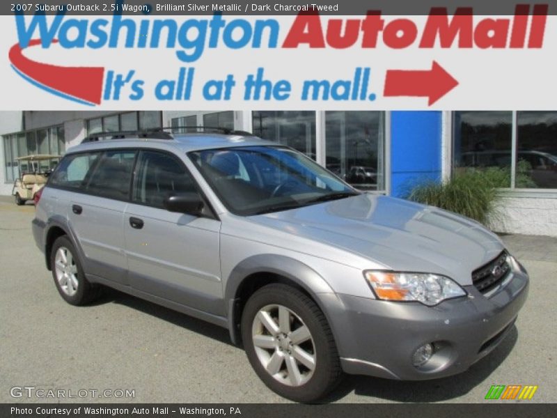 Brilliant Silver Metallic / Dark Charcoal Tweed 2007 Subaru Outback 2.5i Wagon
