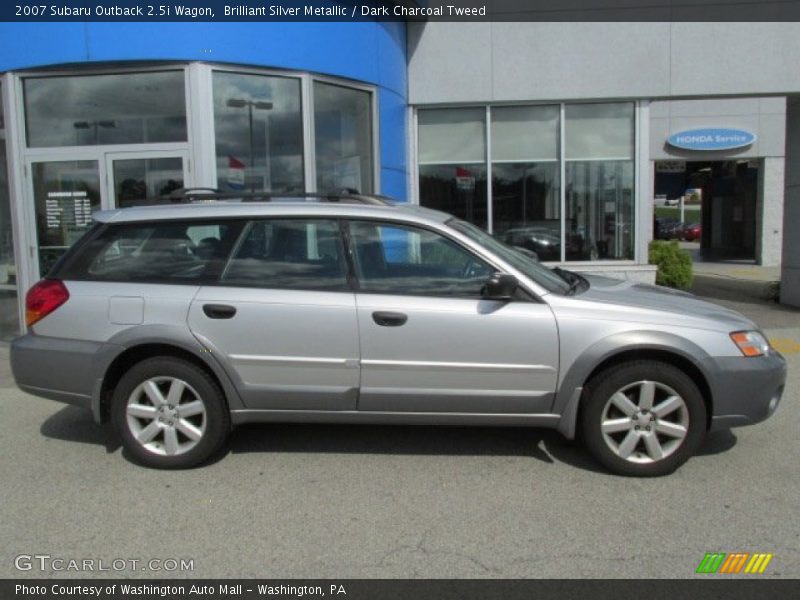 Brilliant Silver Metallic / Dark Charcoal Tweed 2007 Subaru Outback 2.5i Wagon