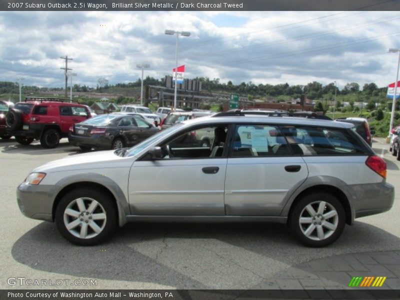 Brilliant Silver Metallic / Dark Charcoal Tweed 2007 Subaru Outback 2.5i Wagon