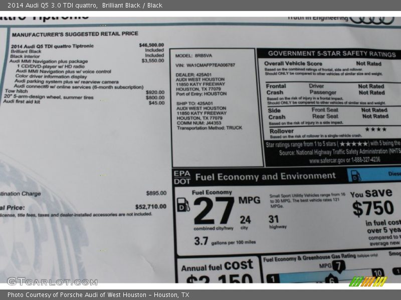 Brilliant Black / Black 2014 Audi Q5 3.0 TDI quattro