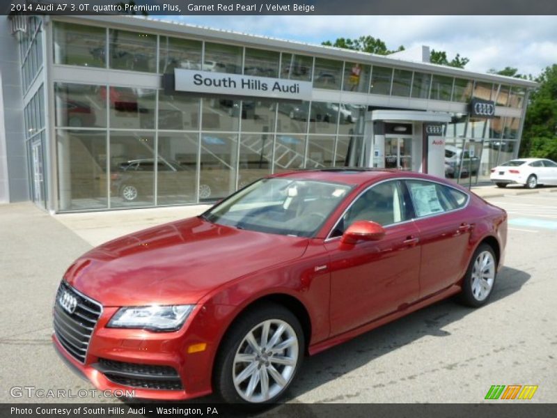 Garnet Red Pearl / Velvet Beige 2014 Audi A7 3.0T quattro Premium Plus