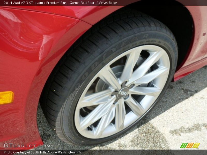 Garnet Red Pearl / Velvet Beige 2014 Audi A7 3.0T quattro Premium Plus
