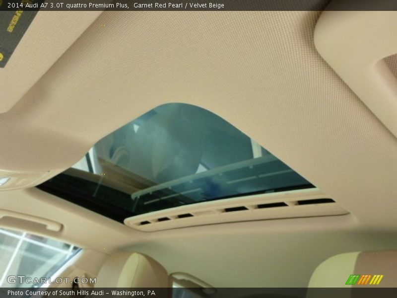 Garnet Red Pearl / Velvet Beige 2014 Audi A7 3.0T quattro Premium Plus