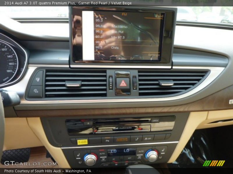 Garnet Red Pearl / Velvet Beige 2014 Audi A7 3.0T quattro Premium Plus