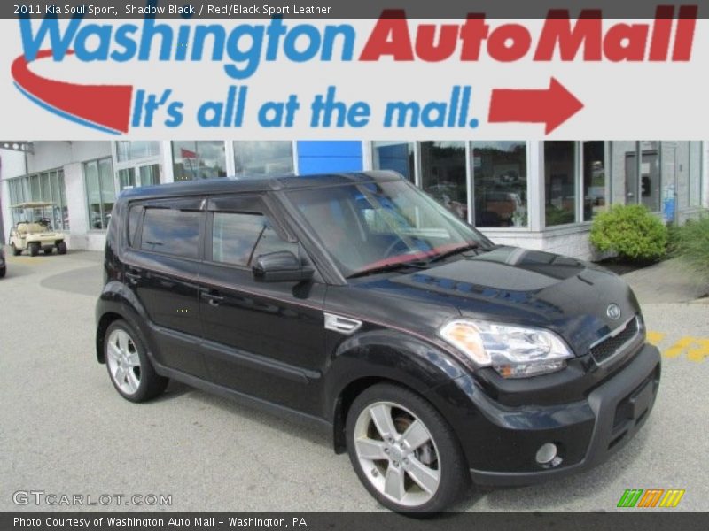Shadow Black / Red/Black Sport Leather 2011 Kia Soul Sport