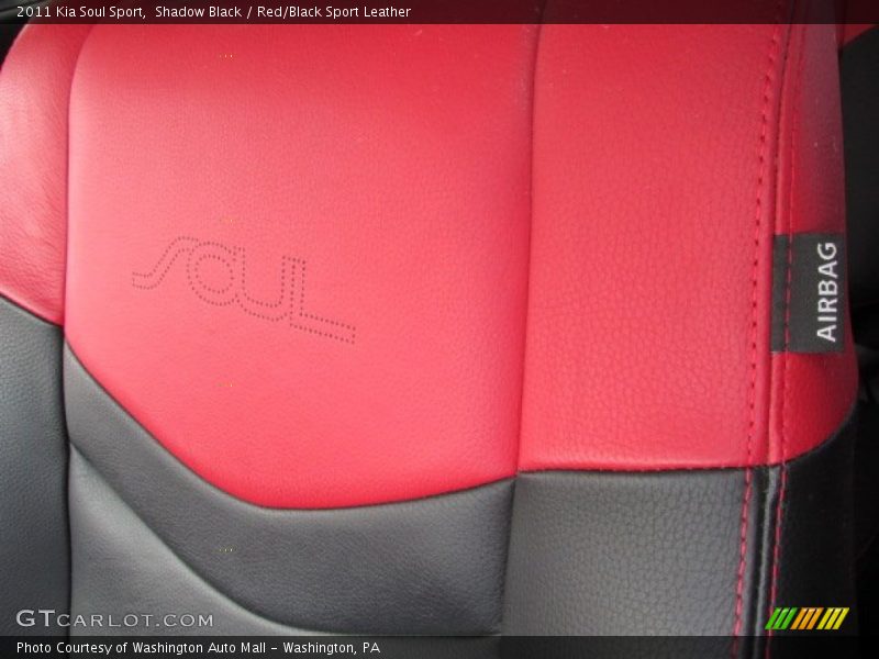 Shadow Black / Red/Black Sport Leather 2011 Kia Soul Sport