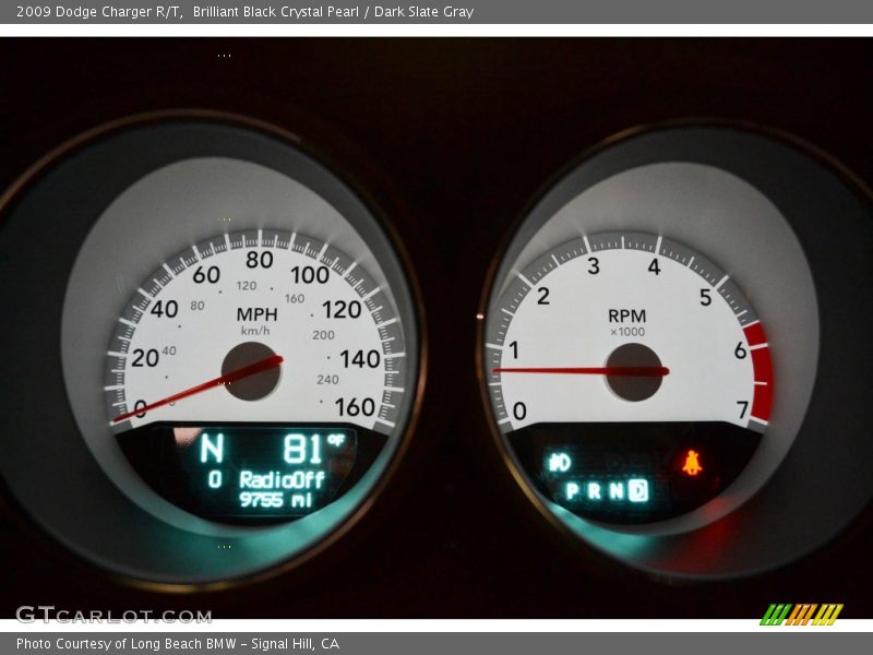 Brilliant Black Crystal Pearl / Dark Slate Gray 2009 Dodge Charger R/T
