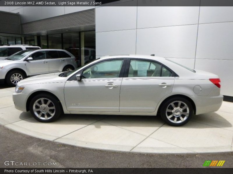 Light Sage Metallic / Sand 2008 Lincoln MKZ AWD Sedan