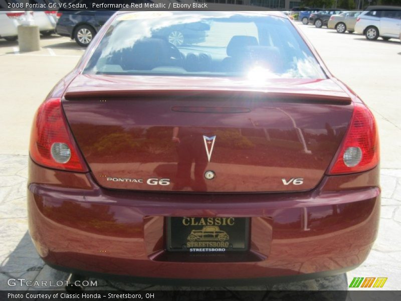 Performance Red Metallic / Ebony Black 2008 Pontiac G6 V6 Sedan