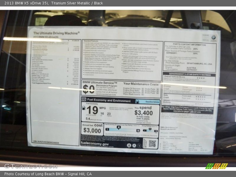 Titanium Silver Metallic / Black 2013 BMW X5 xDrive 35i