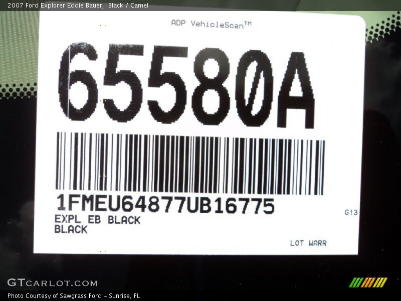 Black / Camel 2007 Ford Explorer Eddie Bauer