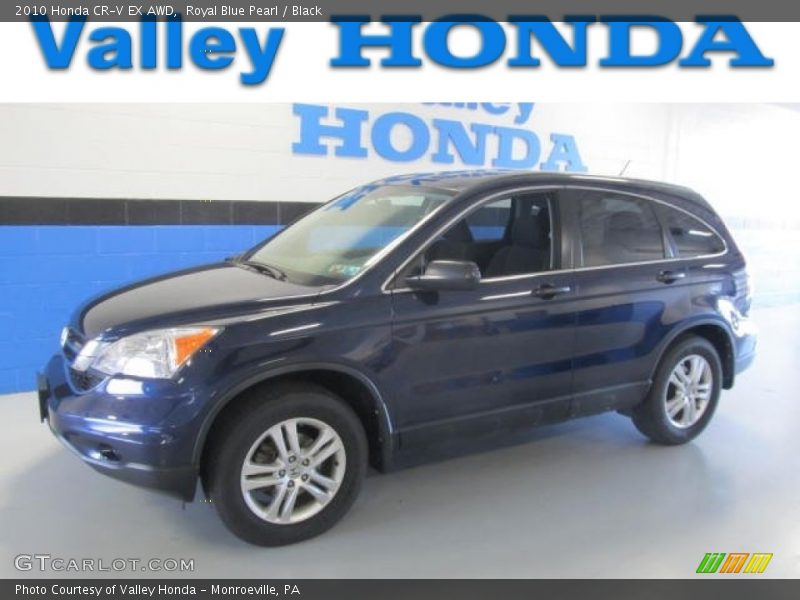 Royal Blue Pearl / Black 2010 Honda CR-V EX AWD