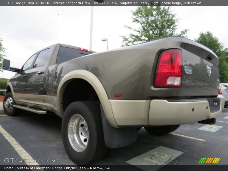 Sagebrush Pearl / Light Pebble Beige/Bark Brown 2012 Dodge Ram 3500 HD Laramie Longhorn Crew Cab 4x4 Dually