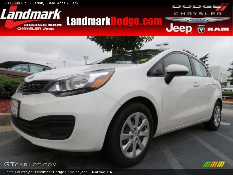 Clear White / Black 2013 Kia Rio LX Sedan